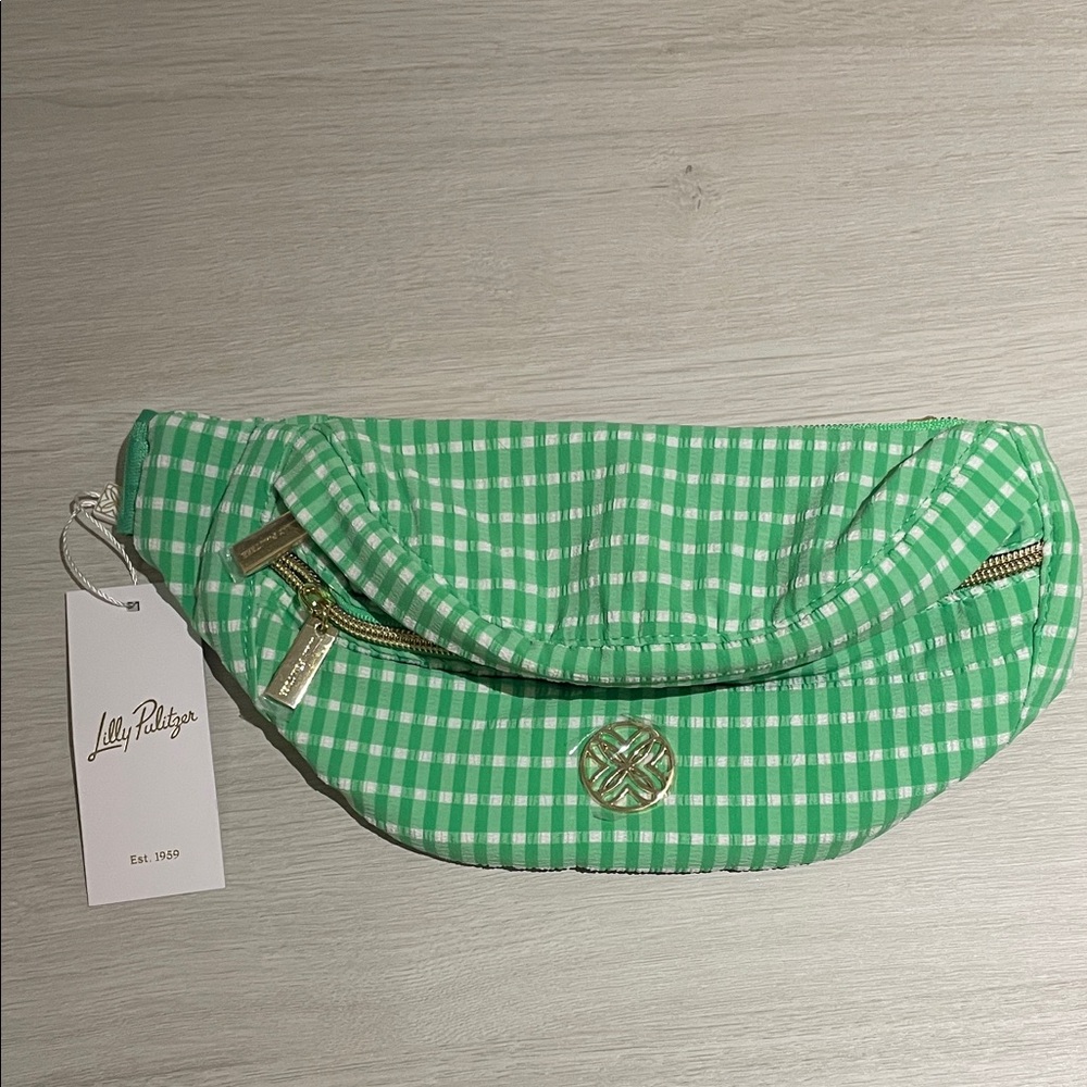 Lilly Pulitzer Green Plaid Belt Bag